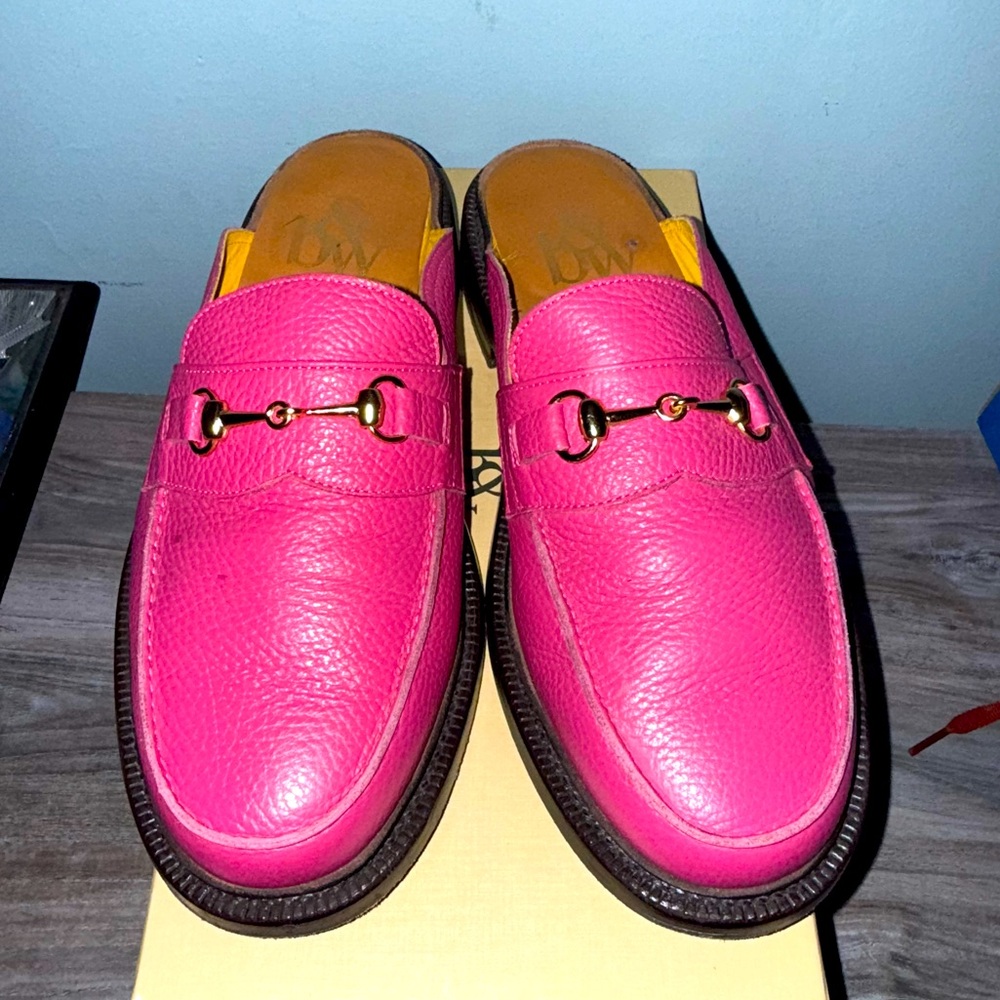 Blackstock & Weber - Vibrant Pink Genuine Leather Loafer  Mule